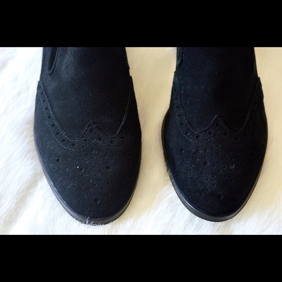 Pure Navy Black Leather Oxfords - Picture 3 of 7